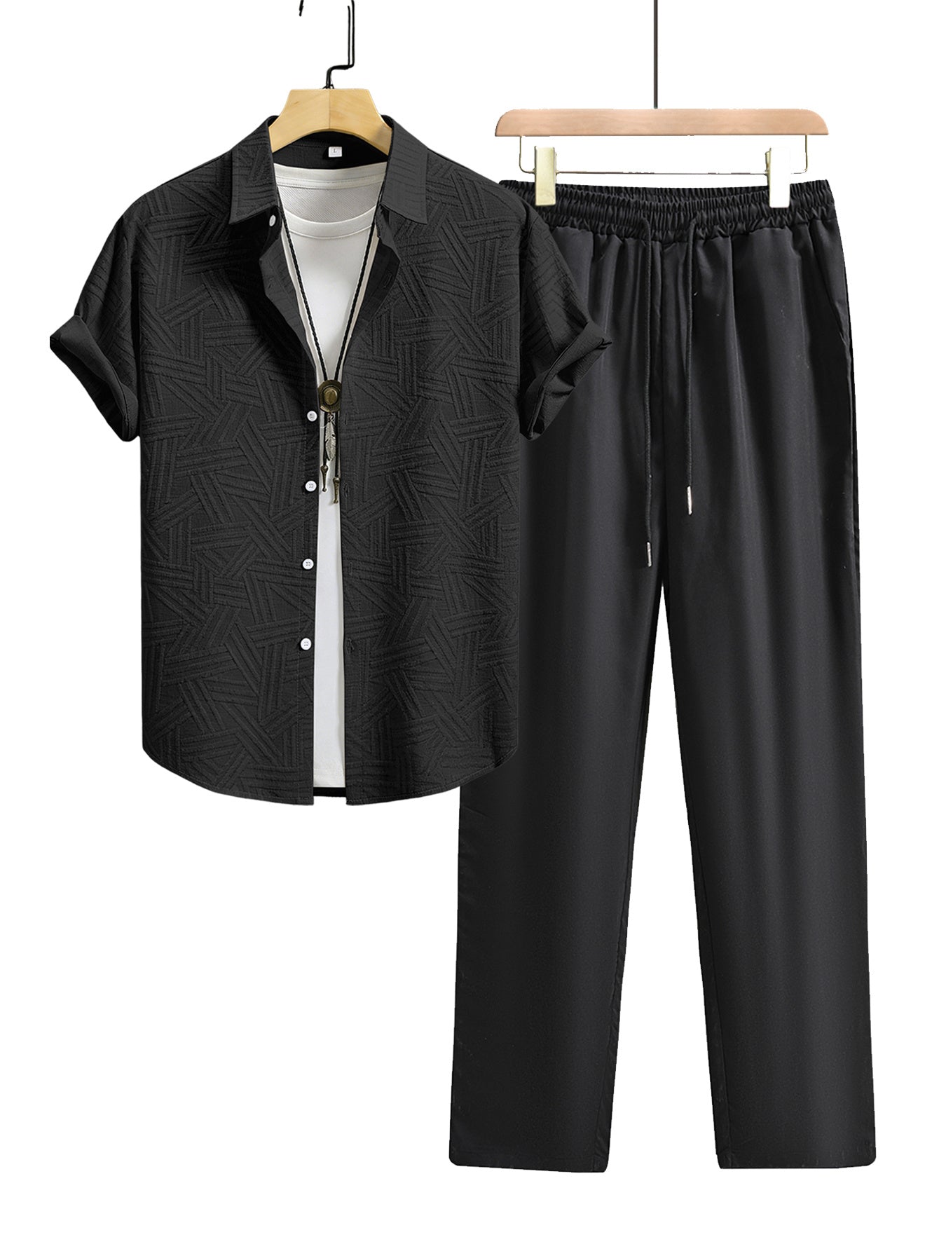 Men's Casual Shirt and Pants Set, Lightweight Summer Essentials