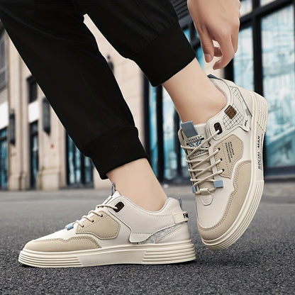 Men's Stylish Athletic Sneakers - Durable, Non-Slip, Thick Sole for Height Boost  Shock Absorption, Casual Campus Trend, Versatile Lace-Up Design
