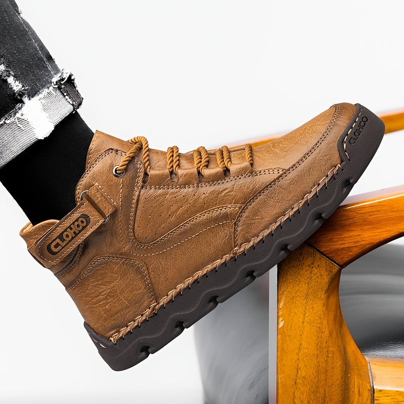 Men's Classic Chukka Boots Soft PU Upper Rubber Sole All-Season