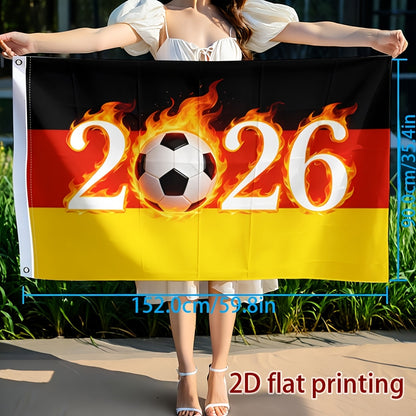 German Flag 2026 Event Flame Football Fan Support Banner