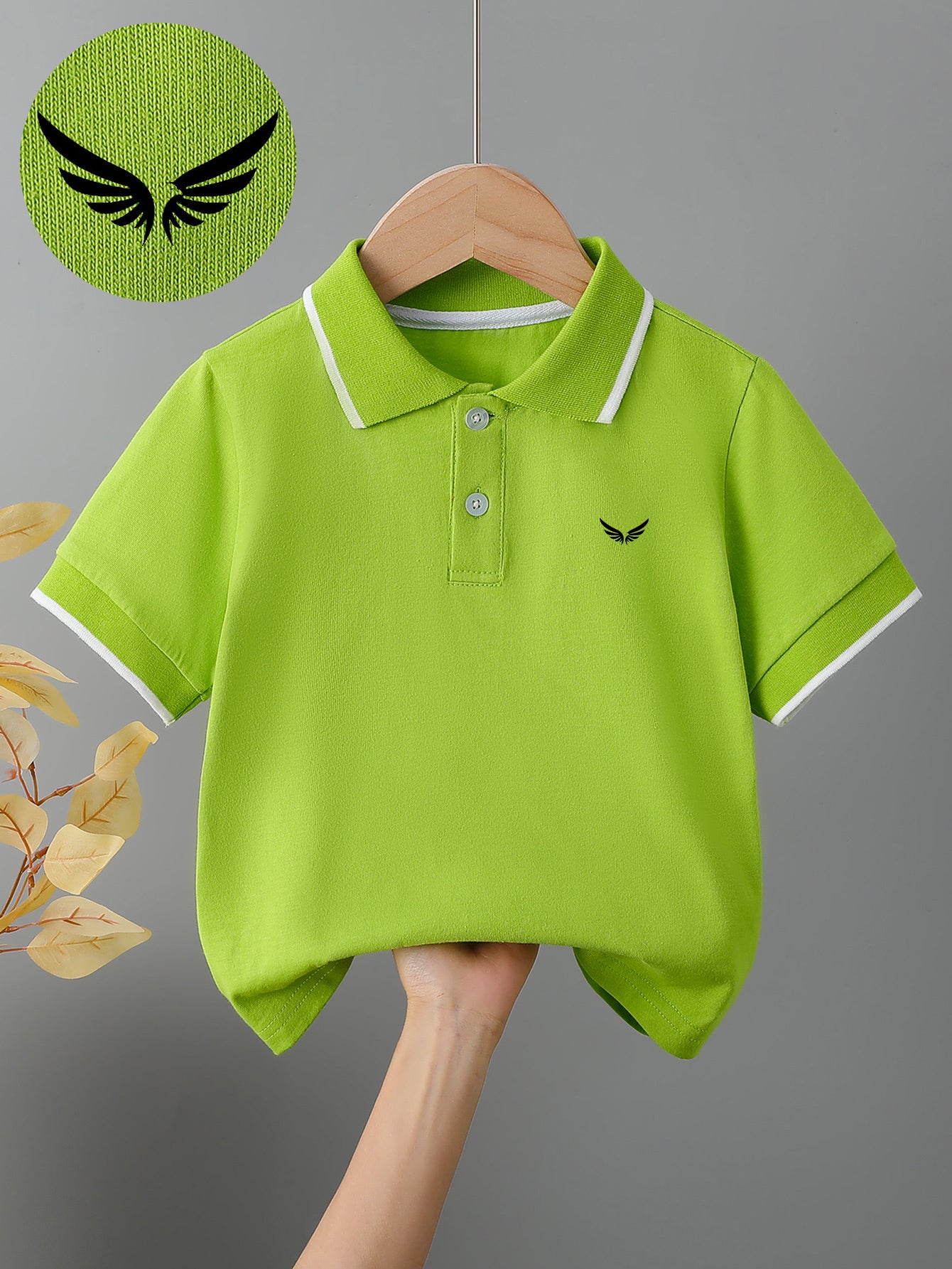 Kids' Summer Polo Shirts with Bird Patterns, Cotton Blend