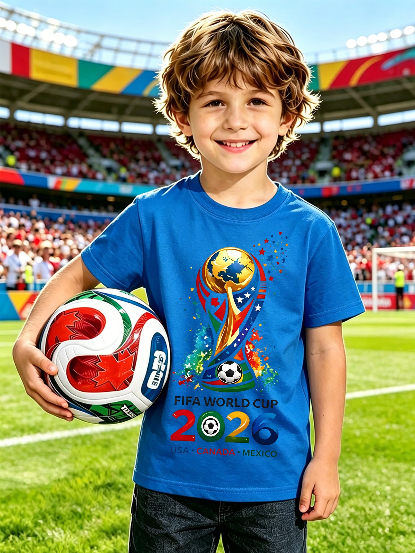 Kids 2026 FIFA World Cup Cotton T-Shirt - Casual Summer Top