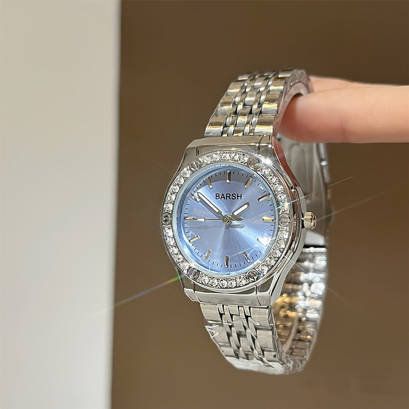 Women's Quartz Stainless Steel Casual Wrist Watch with World-Time