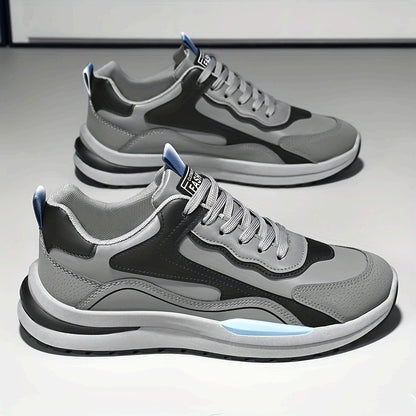 Men'S Lightweight Breathable Sneakers - Black  Gray Low-Top Lace-Up Shoes with Non-Slip PVC Sole, Durable Casual Sneakers for Running, Walking  Casual Attire, Running Shoes