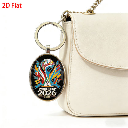2026 FIFA World Cup Colorful Metal Keychain Oval Design