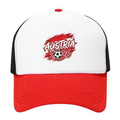 Austria 2026 Soccer Trucker Hat - Breathable Polyester Cap