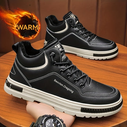 Men's Winter Lace-Up Short Snow Boots for Outdoor and Casual Wear