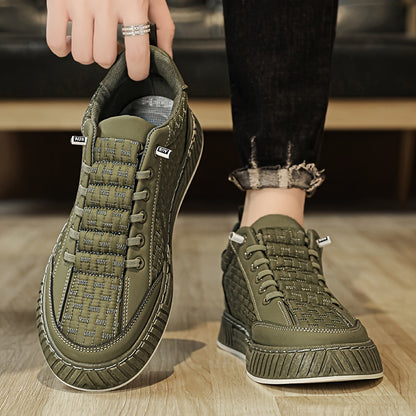 [Urban Appeal] Trendy Solid Color Low Top Sneakers, All-Season Lace-Up Casual Shoes with Faux Upper, Fabric Inner, Rubber Sole, and Comfortable Cloth Insole, Versatile Trainers   Modern Sneakers   Durable Rubber Sole