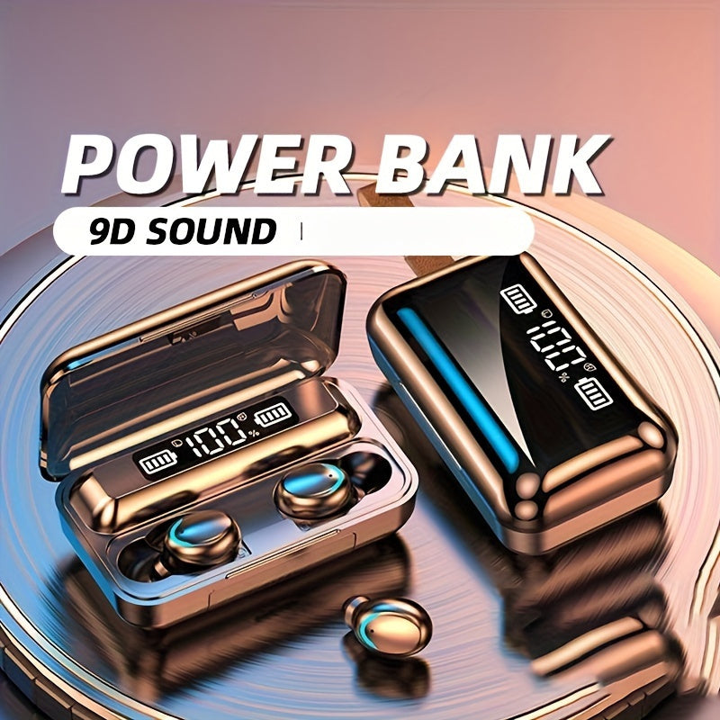Crisp HiFi Stereo Sound Wireless Earphones with Touch Control, HD Mic, TWS Wireless Earbuds, 9D Stereo HiFi Sound Earphone, Sport Headset, with LED Display Charging Bin