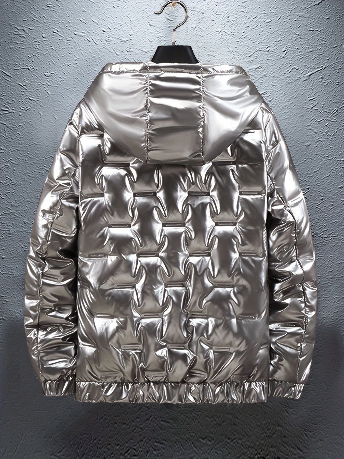 Men'S Winter Coat - Glossy Black Cold Weather Jacket, Non-Stretch Outer Shell, Zippered Pockets & Hooded Design for Formal & Everyday Use - Insulated Outerwear for Everyday & Special Occasions, Winter Jacket, Sleek Appearance