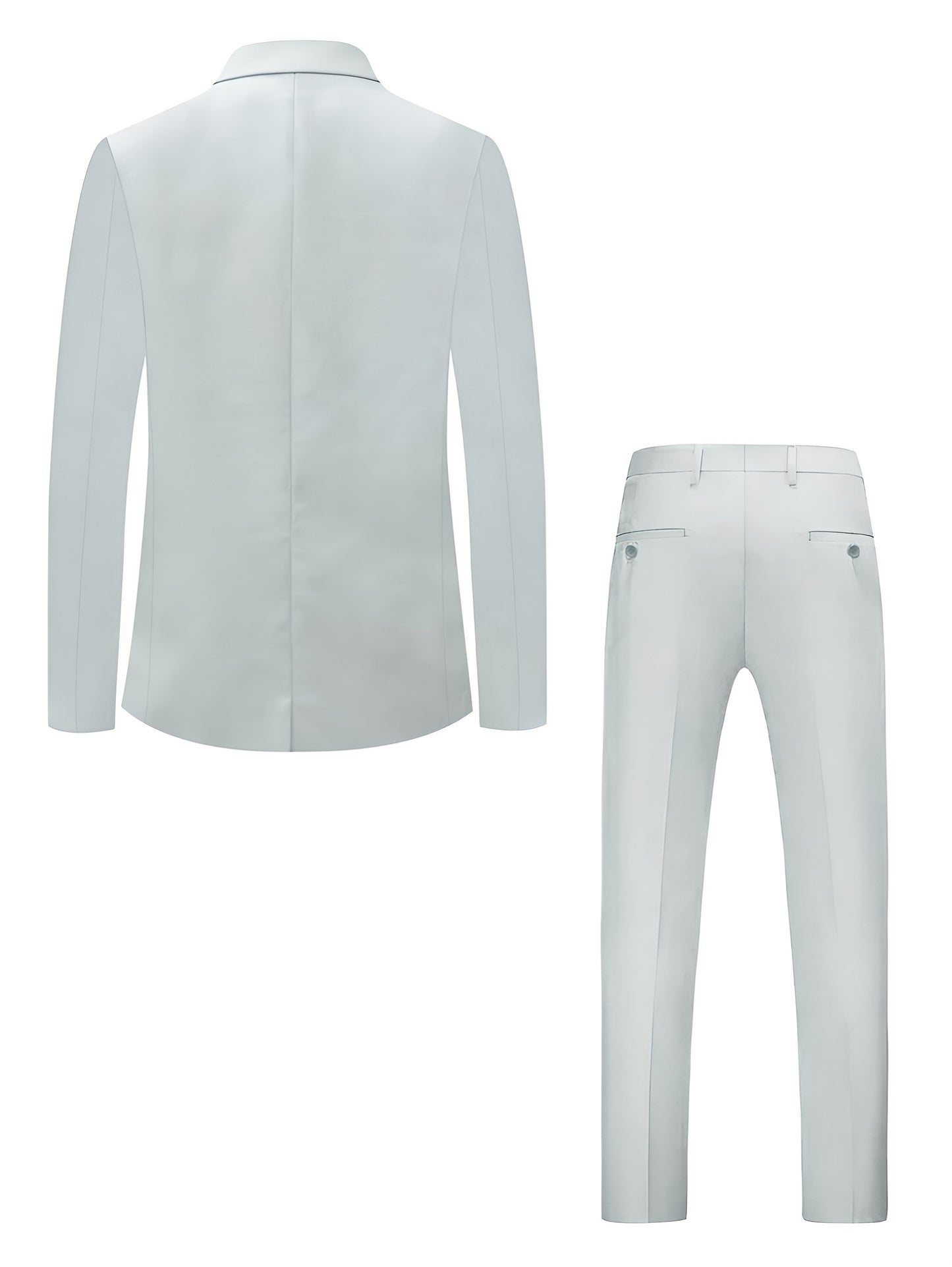 Men's Polyester Suit Set with Jacket & Trousers for Business Casual