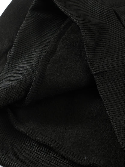 2pcs children's autumn and winter velvet zipper hooded shirt + pants, letter print boys' fashionable casual sports suit, suitable for jogging and daily wear