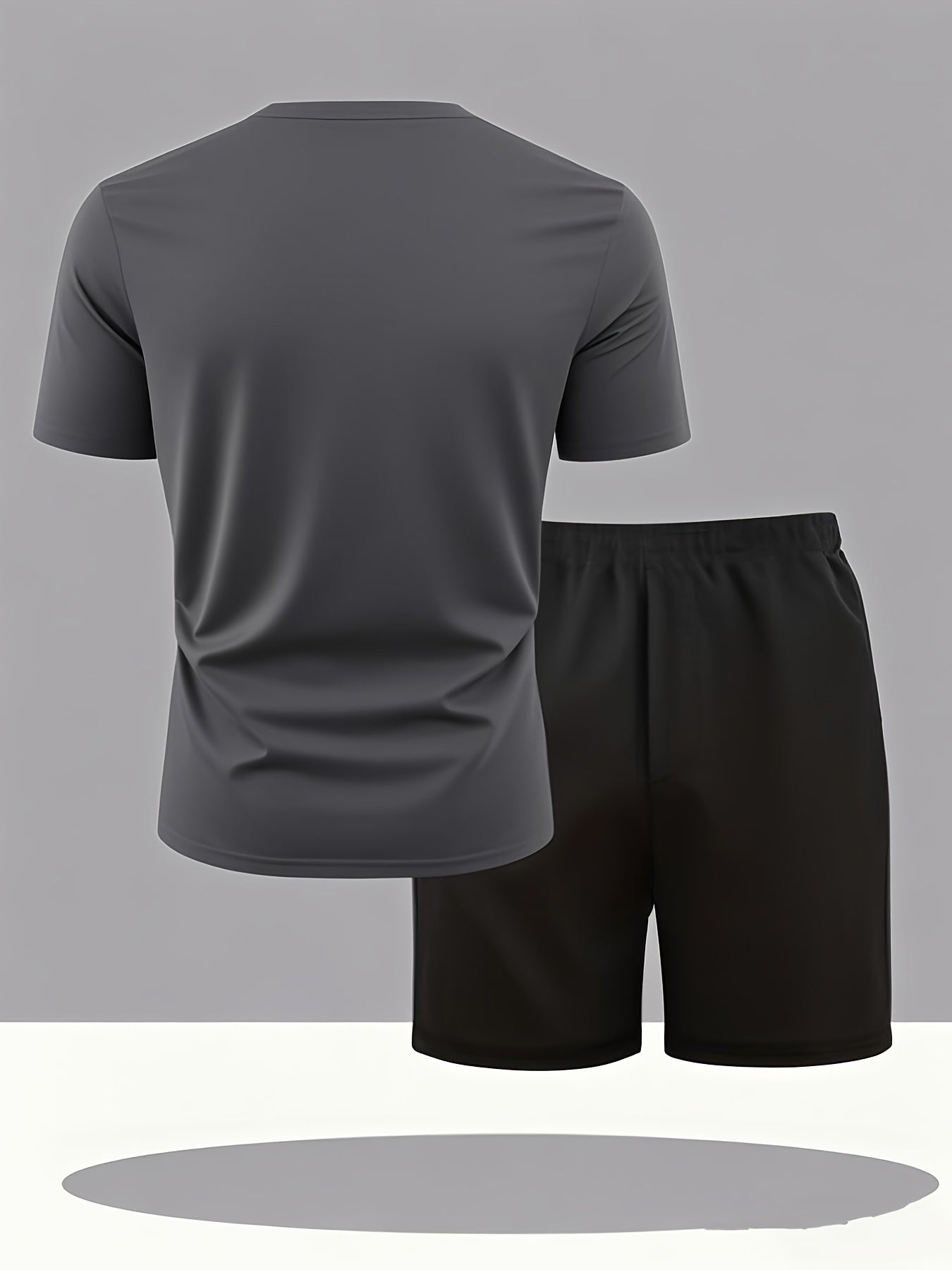 Summer Men'S Casual Sports Short Sleeve T-Shirt and Shorts Set, Comfortable Breathable, Suitable for Outdoor Jogging Running Fitness, Diesel Letter Print Design - 2pcs Set