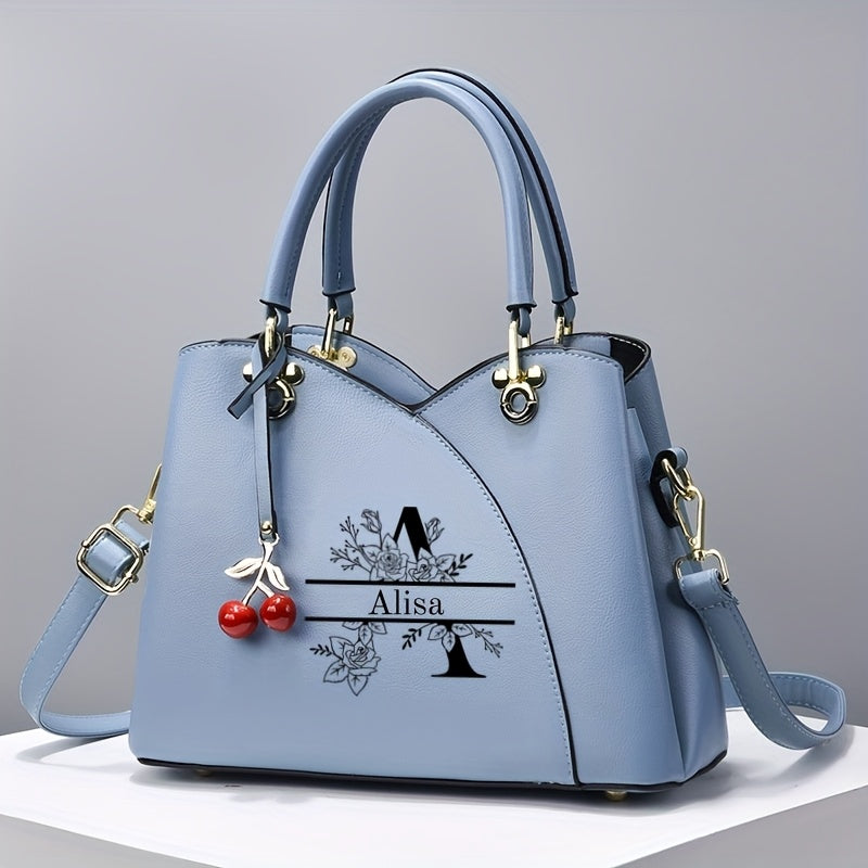 Personalized Large 26-Letter Elegant Tote Bag with Tassel