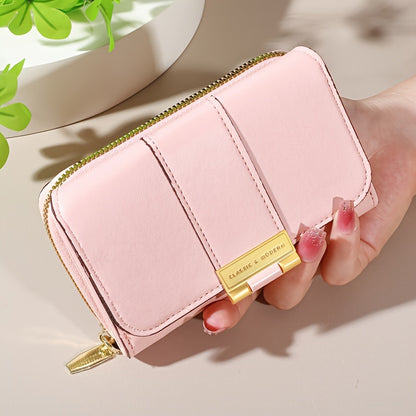 Women's Vintage PU Wallet - Long Wallet with Snap Closure & Zipper Coin Pocket, Credit Card Holder & Coin Purse, Nylon & Oil-Tanned for Everyday Use, Travel, - Women's Money Holder