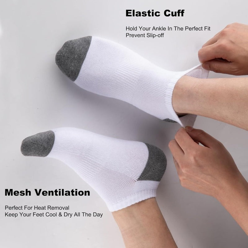 Men's Thickened Moisture-Wicking Sports Socks, Mid-Calf, 12-Pack