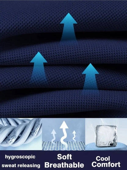 3pcs Men's Fashion Business Short-Sleeve Shirts, Collar Design, Simple and Elegant, Enhances Silhouette and Leg Length, Lightweight and Comfortable Knitted Polyester Fabric, Breathable and Skin-Friendly, Packaged in Bags (No - ayq