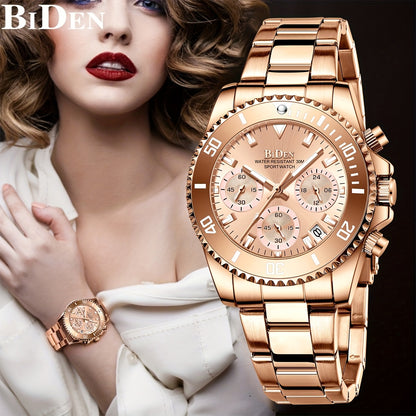 Rose Gold Women’s Fashion Watch with Stainless Steel Band