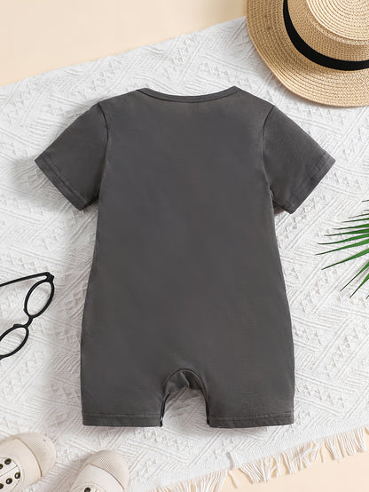 Soft Cotton Summer Baby Romper with Cute Bear Print