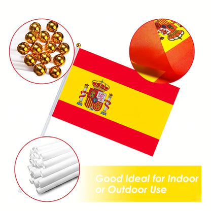 Spanish Handheld Flags 6 or 12-Pack for Sports & Party Decor