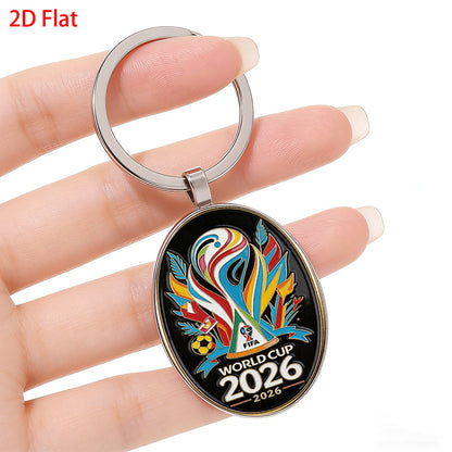 2026 FIFA World Cup Colorful Metal Keychain Oval Design