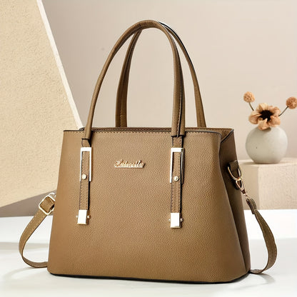 Elegant Women's PU Tote Bag with Removable Strap