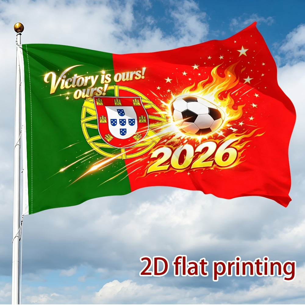 Portugal 2026 Football Fan Flag - Polyester, Single-Sided Print