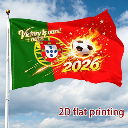 Portugal 2026 Football Fan Flag - Polyester, Single-Sided Print