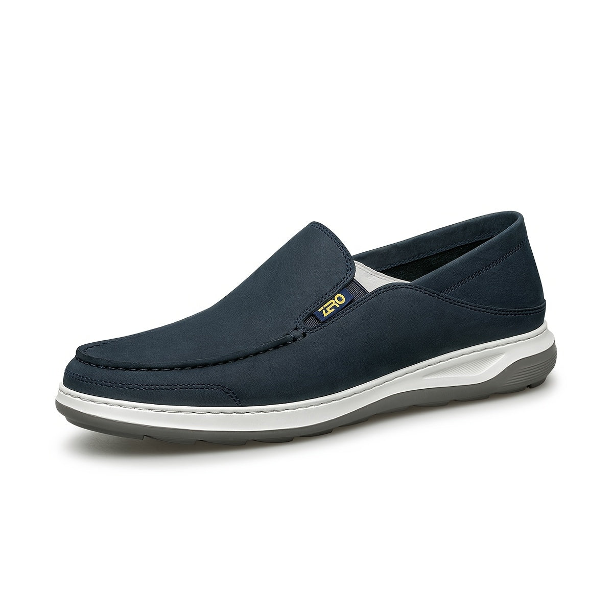 Men's Lightweight Leather Casual Loafers with Soft Heel Counter