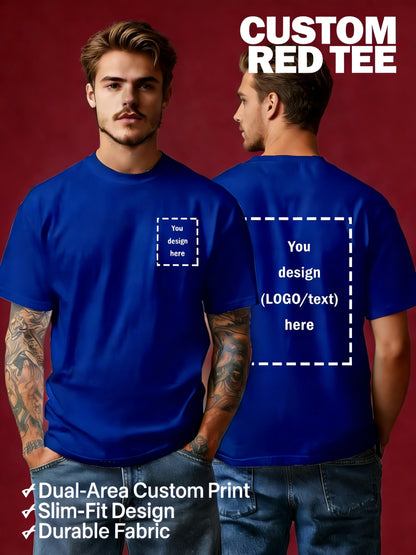 Men's Customizable Polyester T-Shirt with Crew Neck - Breathable Summe