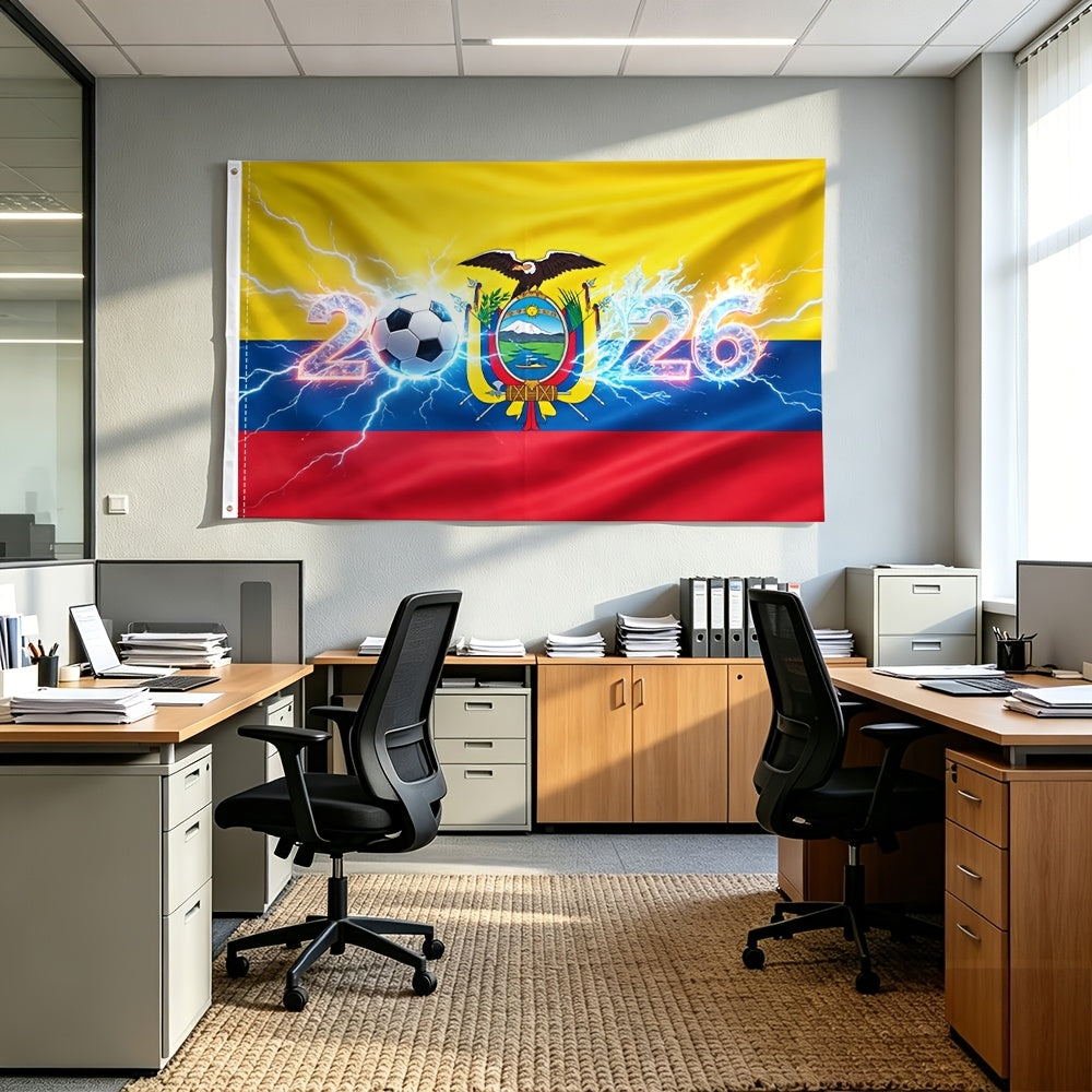 Ecuador 2026 Football Fan Flag - Polyester Sports Banner