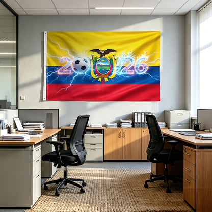 Ecuador 2026 Football Fan Flag - Polyester Sports Banner