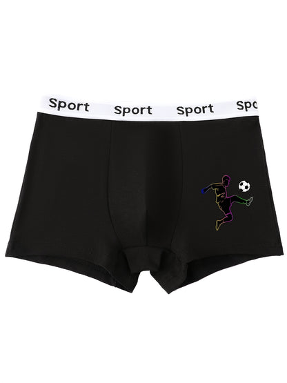 5-Pack Boys' Cotton Boxer Briefs with Sports Prints, Regular Fit