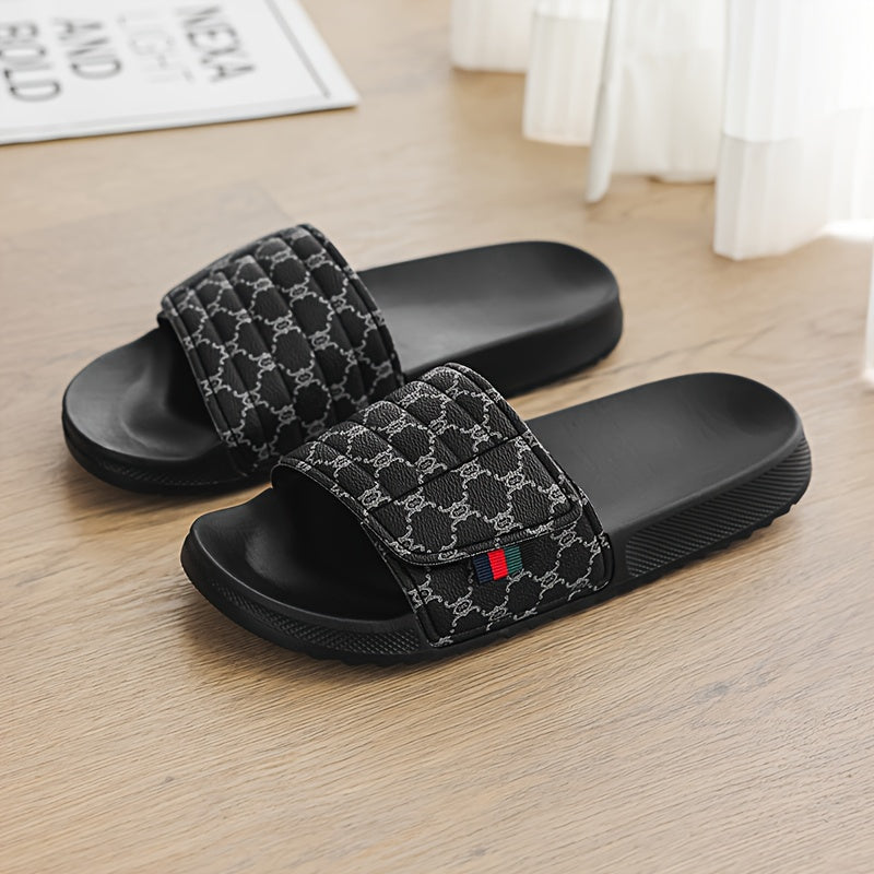 Men's Vintage Floral Slip-On Slippers with Thick EVA Sole