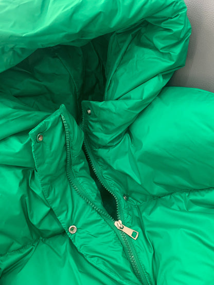 Women'S Stylish Winter Zip-Up Hooded Jacket - Casual Thickened Outerwear with Pockets, Long Sleeve, Non-Stretch Fabric, Solid Color, 100g/m², Perfect for Cold Weather, Winter Clothes