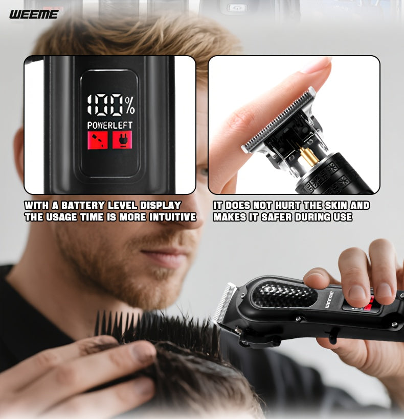 WEEEME 4pcs Men'S Electric Hair Clipper, Nose Hair Clipper, Shaver Set - Wireless USB Charging Professional Hair Clipper Set with Lithium Battery - His Ideal Gift, Hair Accessories | Modern Hair Clipper Tools