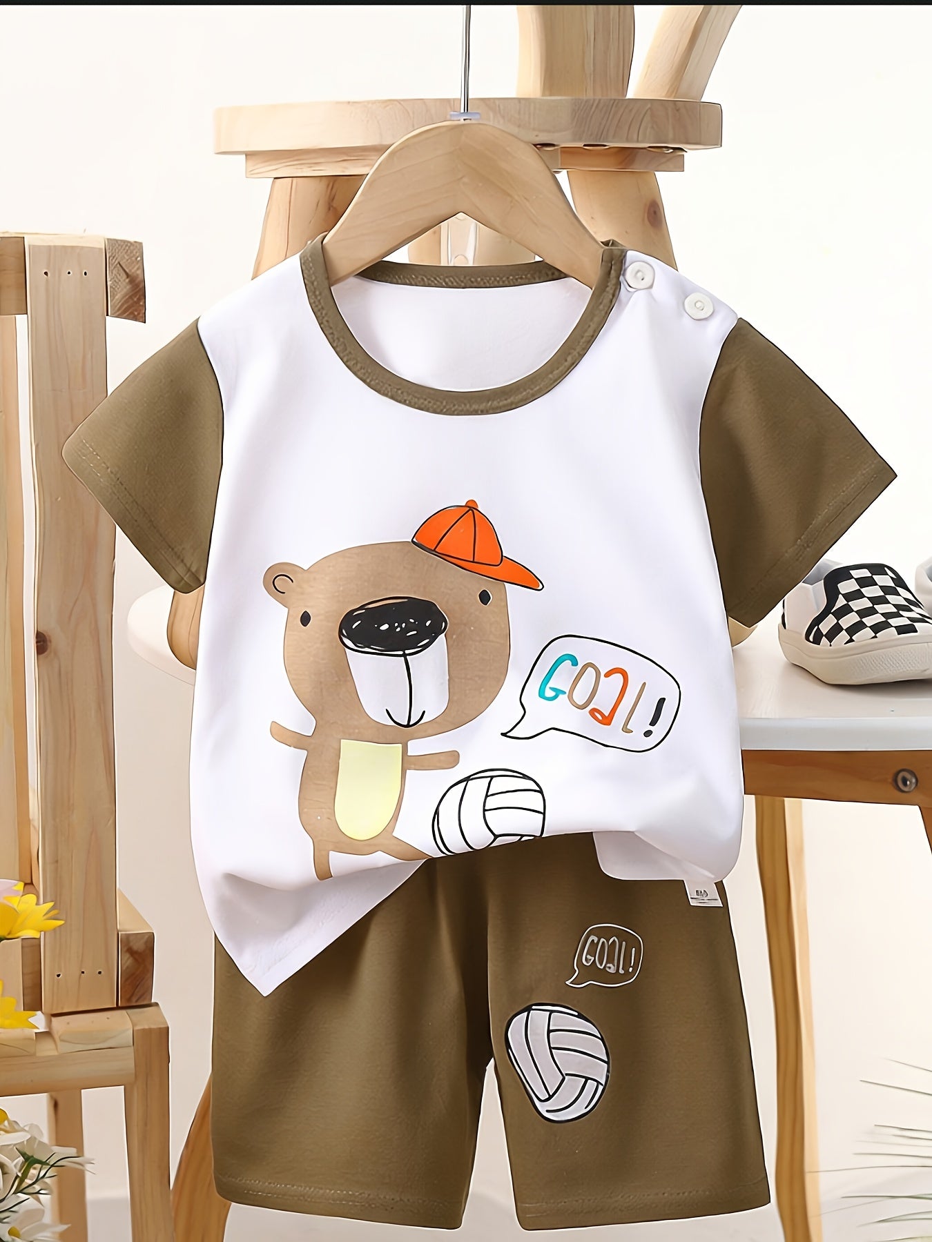 Boys' Casual Cotton Short-Sleeve T-Shirt & Shorts Set for Summer
