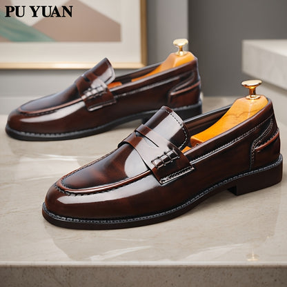 Men's Plus Size Casual Business Loafers with Microfiber Upper