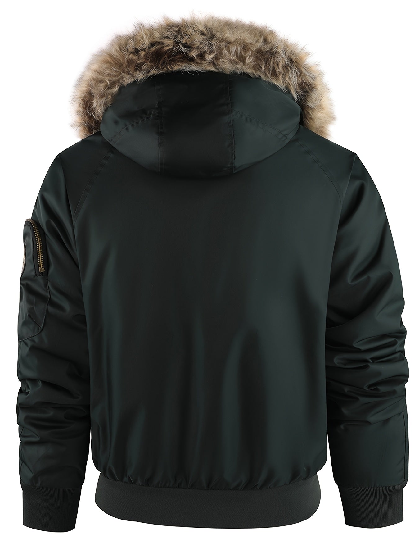 Men'S Winter Jacket with Full-Zip Closure, Hooded Insulated Coat - Bright Orange Cold Weather Outerwear, Zippered Pockets & Hood - Non-Stretch Fabric for Hiking, Commuting, Everyday - Fall/Winter Jacket for Adults, Outdoor Ac