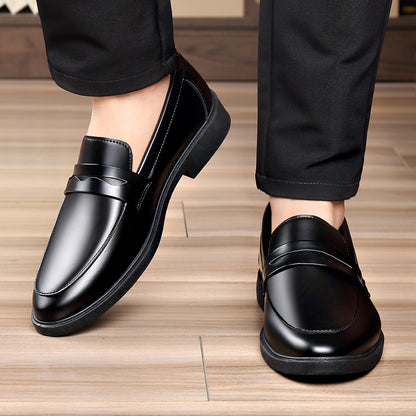 Men's Glossy Slip-On Formal Dress Shoes Low-Top PU Leather