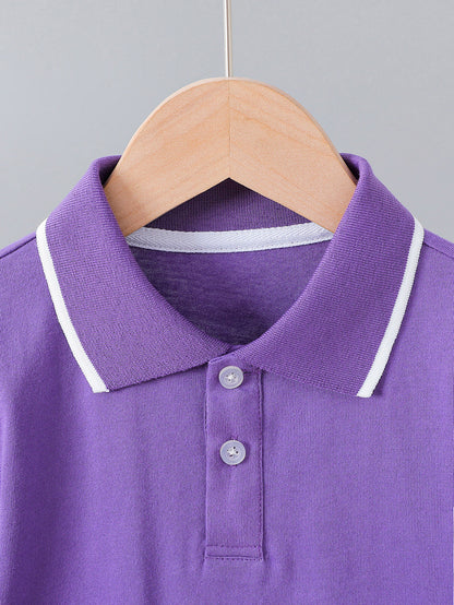 Children's Summer Cotton Polo Shirt with Animal Print