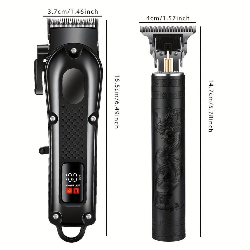 Men'S 2-in-1 Electric Shaver and Hair Clipper with USB Charging, Beard Trimmer, 8 Limit Combs, T-Blade Design, ABS Body, Ideal for Daily Grooming and Gifts - ayq