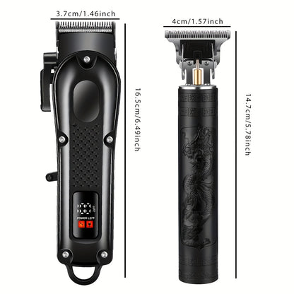 Men'S 2-in-1 Electric Shaver and Hair Clipper with USB Charging, Beard Trimmer, 8 Limit Combs, T-Blade Design, ABS Body, Ideal for Daily Grooming and Gifts - ayq