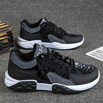 Men'S Thick-Soled Dad Shoes for Autumn And Winter, Korean Style, Comfortable Running Sneakers, Low-Top Fashionable Breathable Sports Shoes - ayq