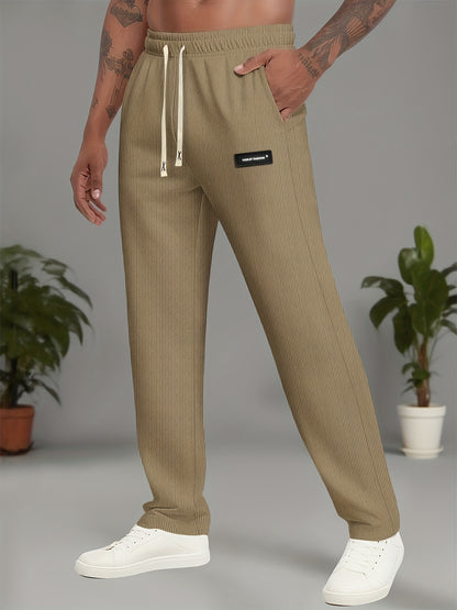 Men'S Lightweight Elastic Waist Sports Casual Long Pants, Comfortable And Breathable, Stylish Men'S Casual Athletic Trousers - ayq