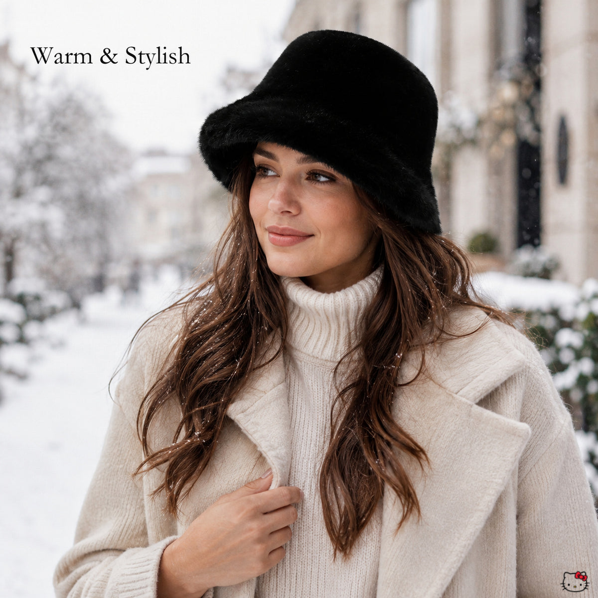 Women’s Soft Plush Bucket Hat – Warm Fall Winter Casual Hat