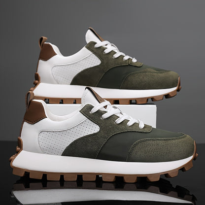 2025 Spring Men'S Breathable Low-Top Sneakers - Thickened Cushioned Rubber Sole, Men'S New Breathable Mesh Platform Dad Shoes Casual Height Increase Sports Shoes
