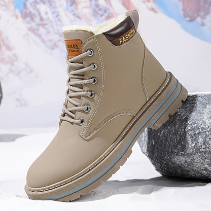 Men's Plus Size Ankle Boots with Plush Lining for All Seasons