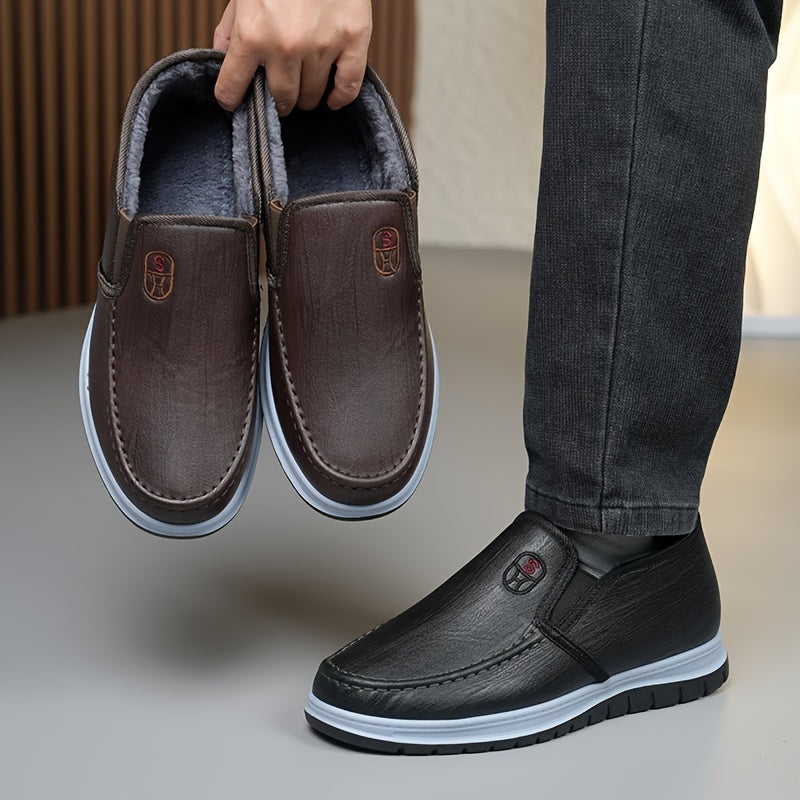 Men’s Winter Casual Slip-On Shoes with Warm Fleece Lining