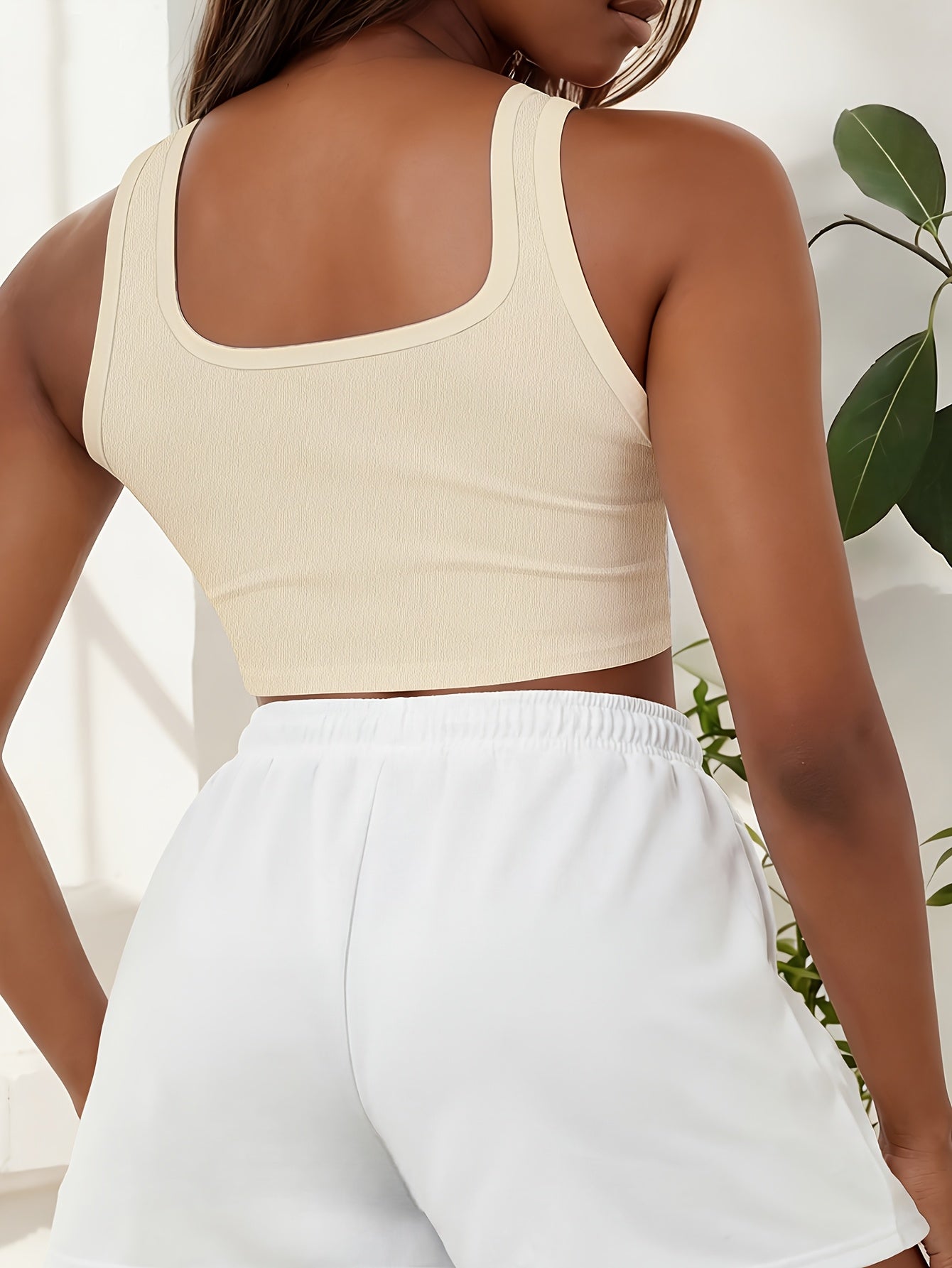 Buttery-Soft Crop Tank & Drawstring Shorts Set for Casual Wear